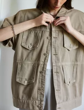 Brown Padded Denim Jacket