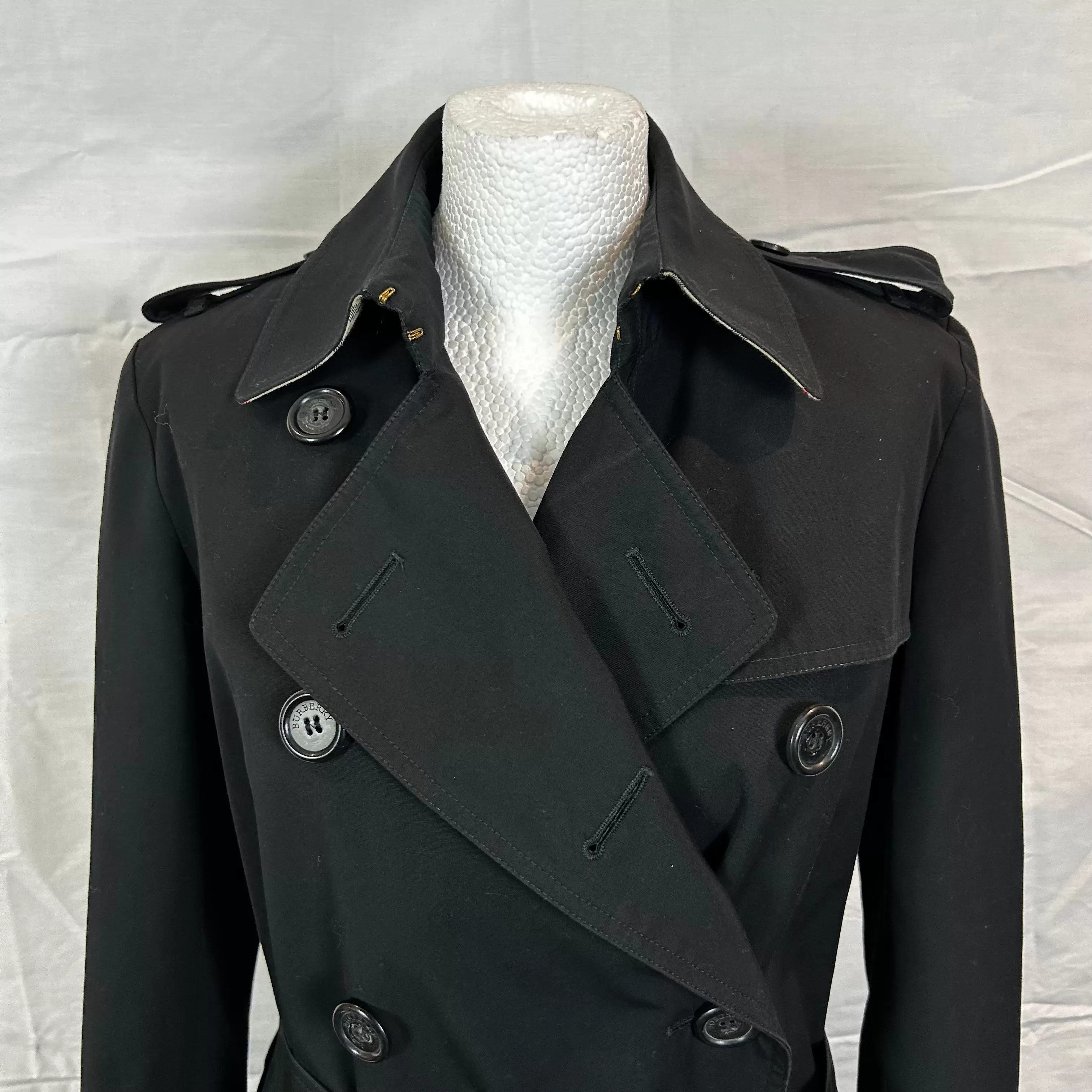 Burberry Black Burlington Short Trench Coat M