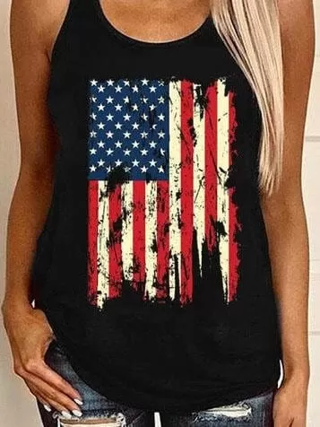 Chic Sleeveless Vest with Graphic Print