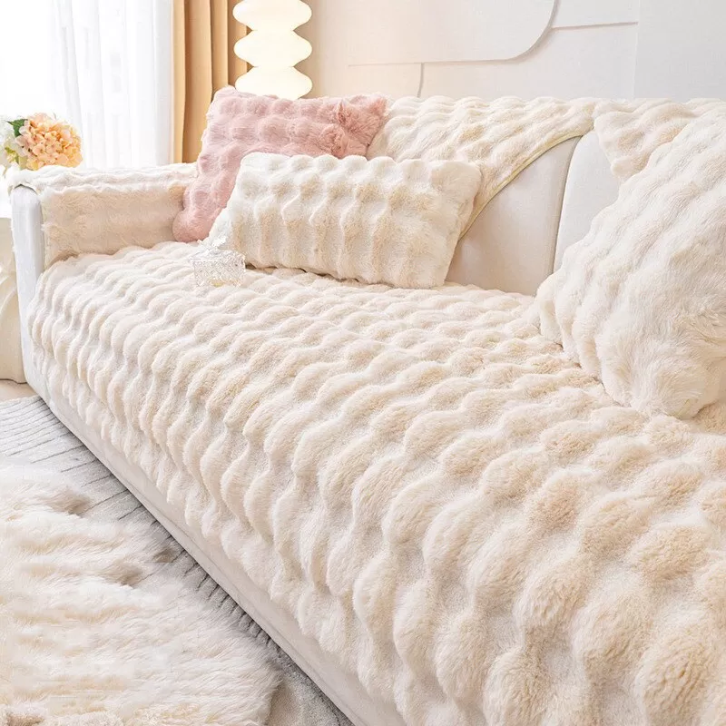 Chic Thickened Plush Sofa Ultra Cover