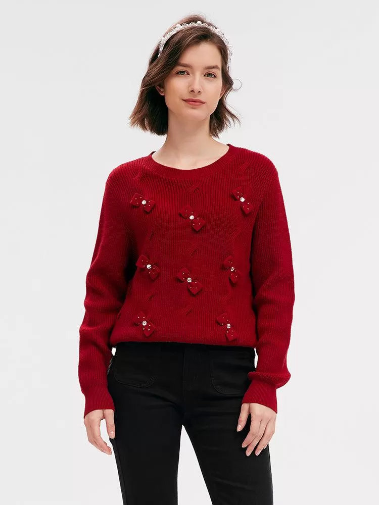 Chili Red Tencel Wool Sweater