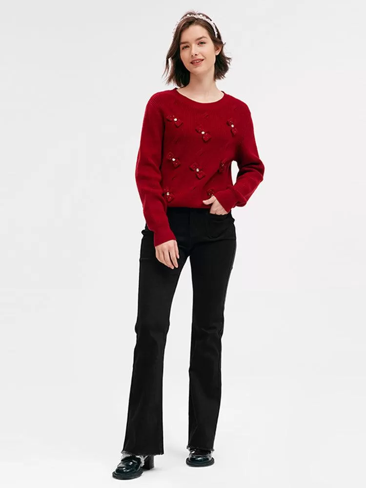 Chili Red Tencel Wool Sweater