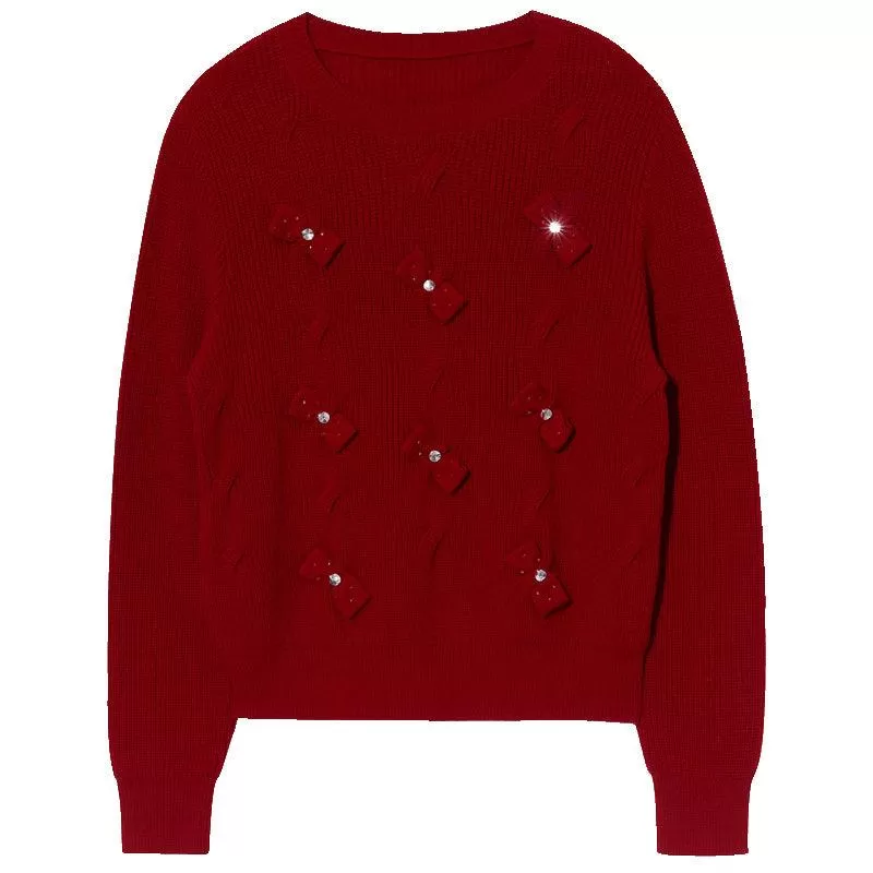 Chili Red Tencel Wool Sweater