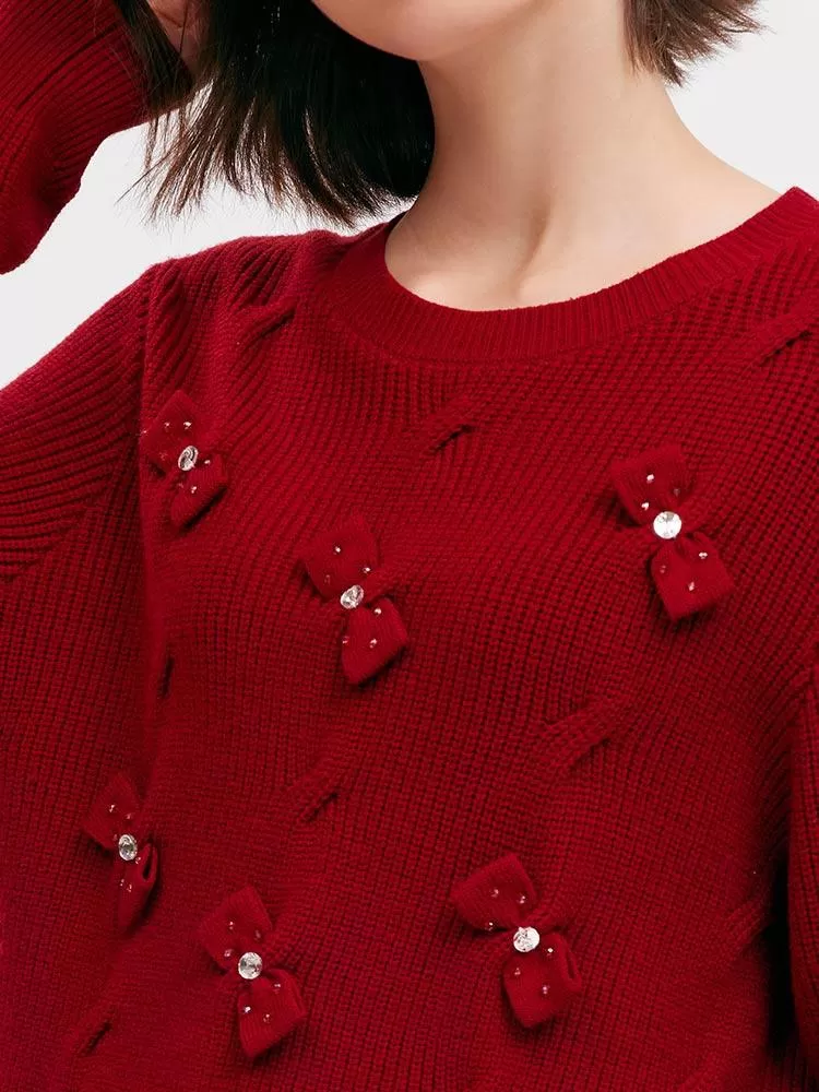 Chili Red Tencel Wool Sweater