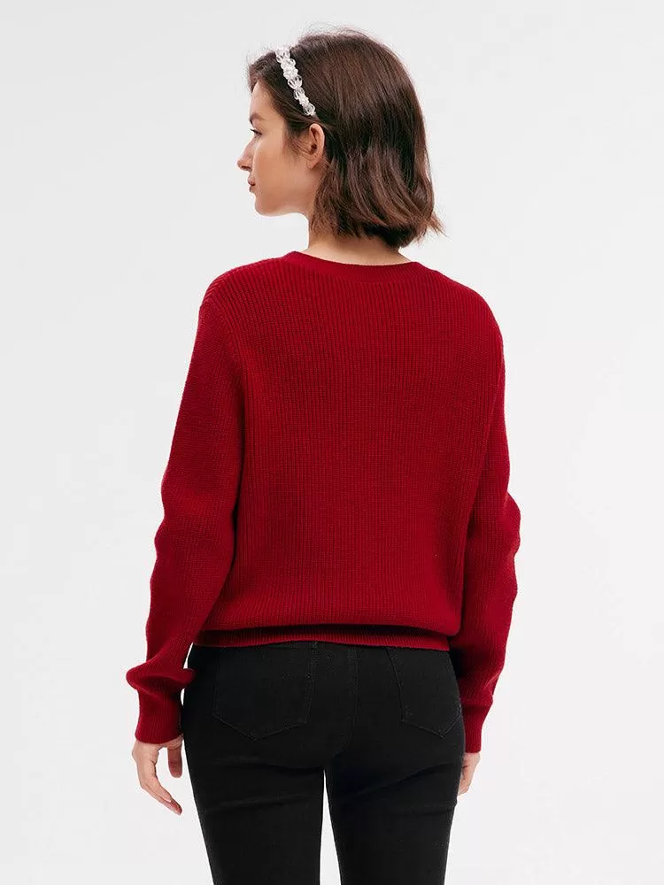 Chili Red Tencel Wool Sweater