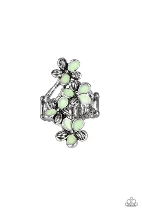 Climbing Gardens Green Flower Ring - Paparazzi Accessories