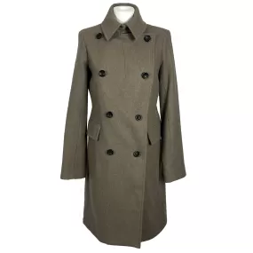 Club Monaco Greige Wool Mix Double Breasted Coat M