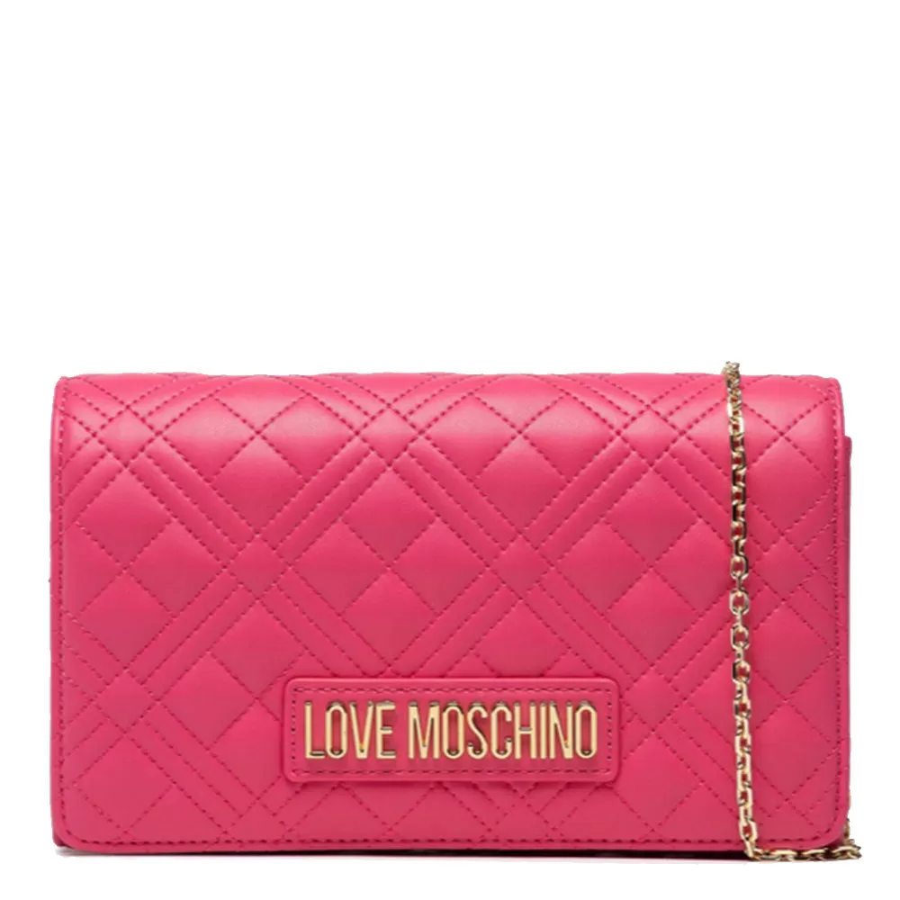 Clutch Donna con Tracolla LOVE MOSCHINO linea Shiny Quilted colore Fuxia JC4079