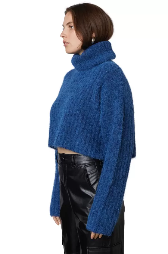 Cobalt Bruni Crop Turtleneck Sweater