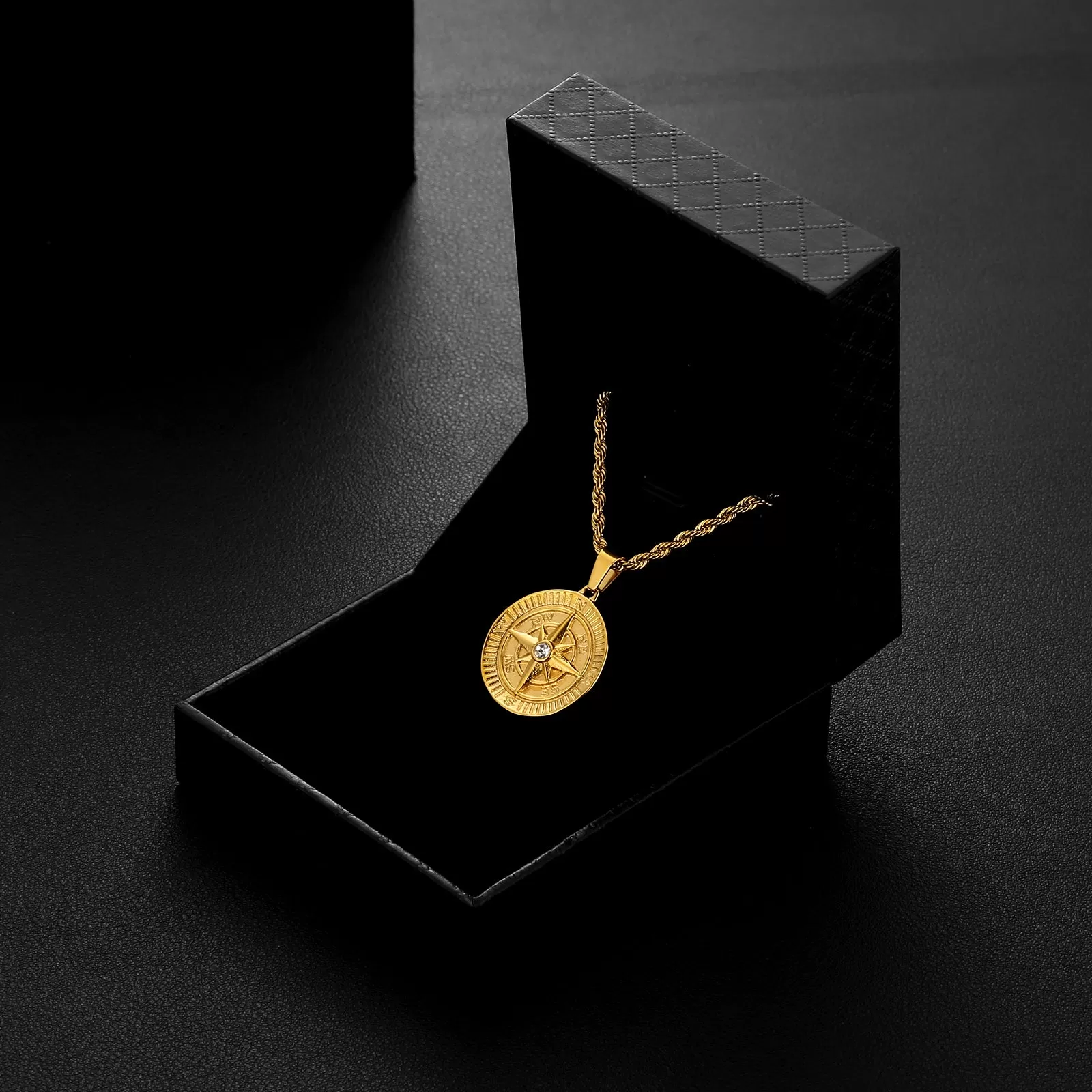 Compass Coin Pendant Necklace for Men CPLP