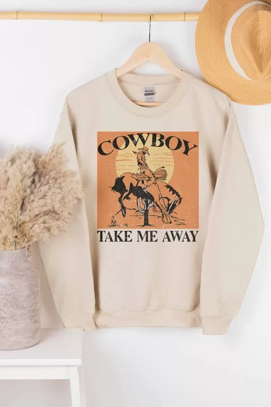 COWBOY TAKE ME AWAY GRAPHIC SWEATSHIRT PLUS SIZE