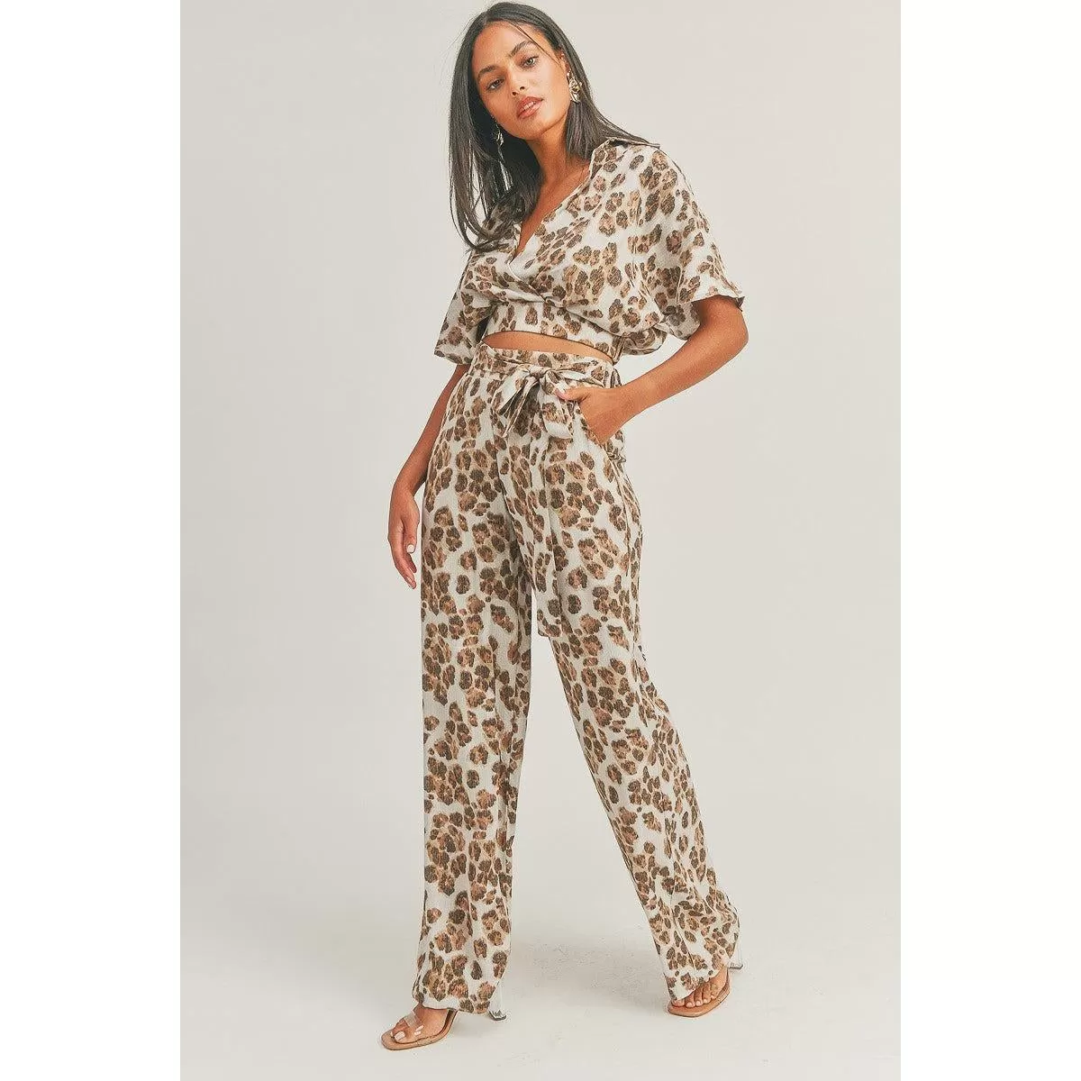 Crop Top Animal Print Set