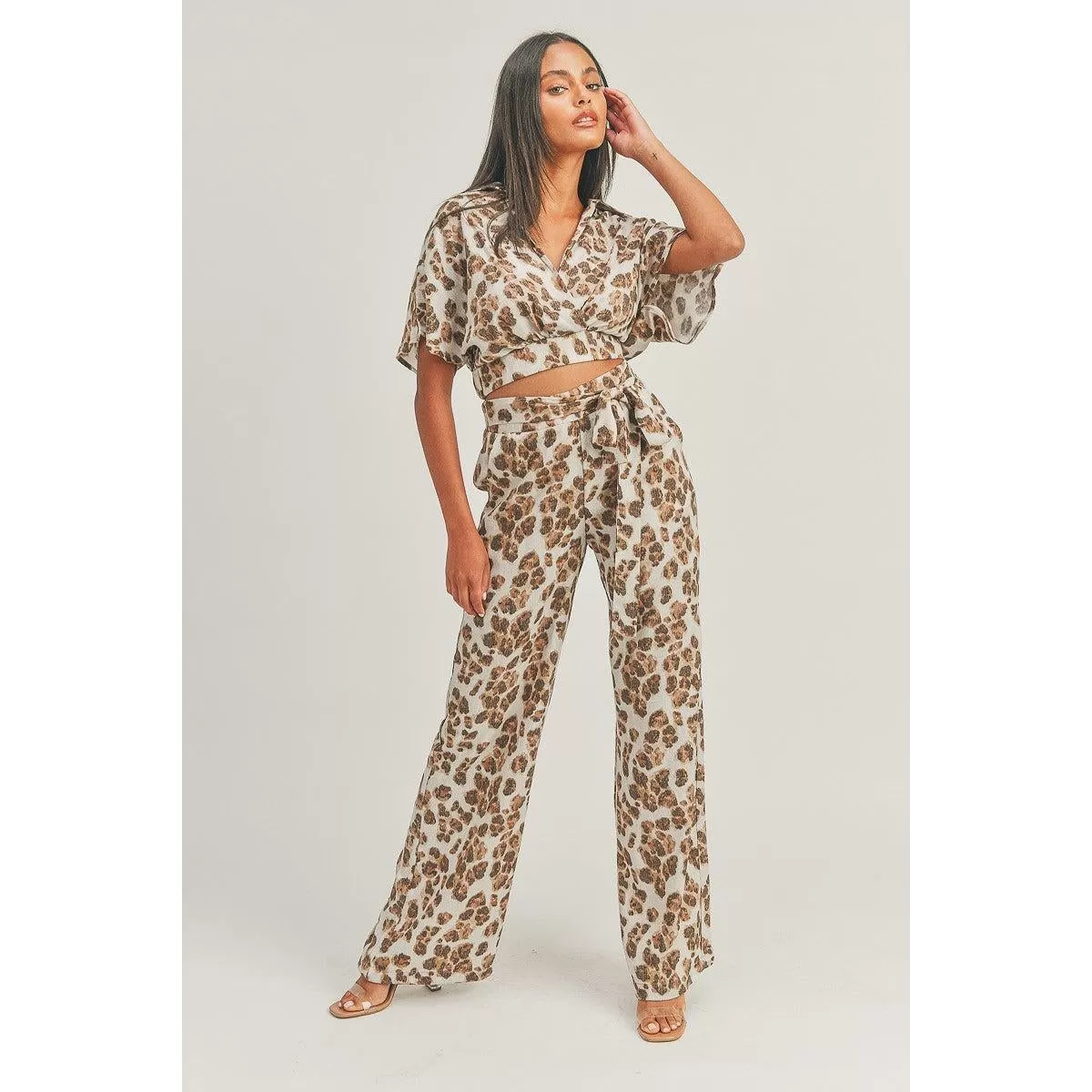 Crop Top Animal Print Set