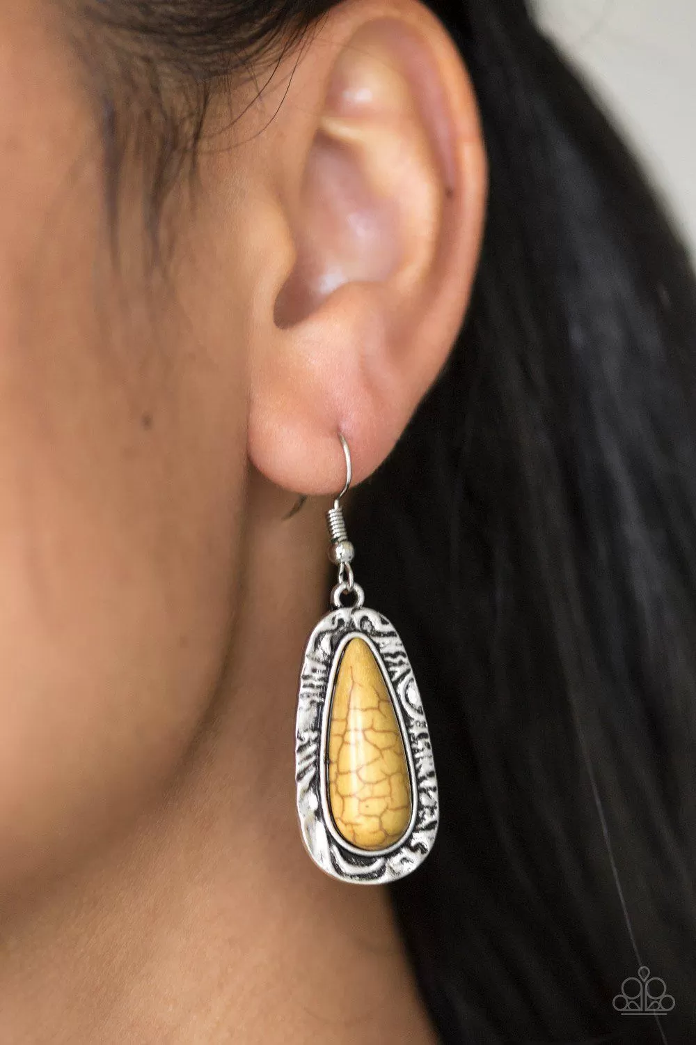 Cruzin' Colorado Yellow Stone Earrings - Paparazzi Accessories