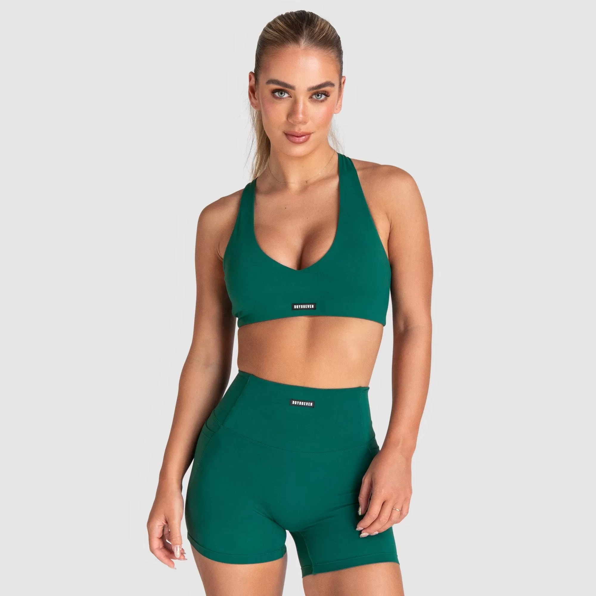 Desire V-Neck Crop - Emerald Green