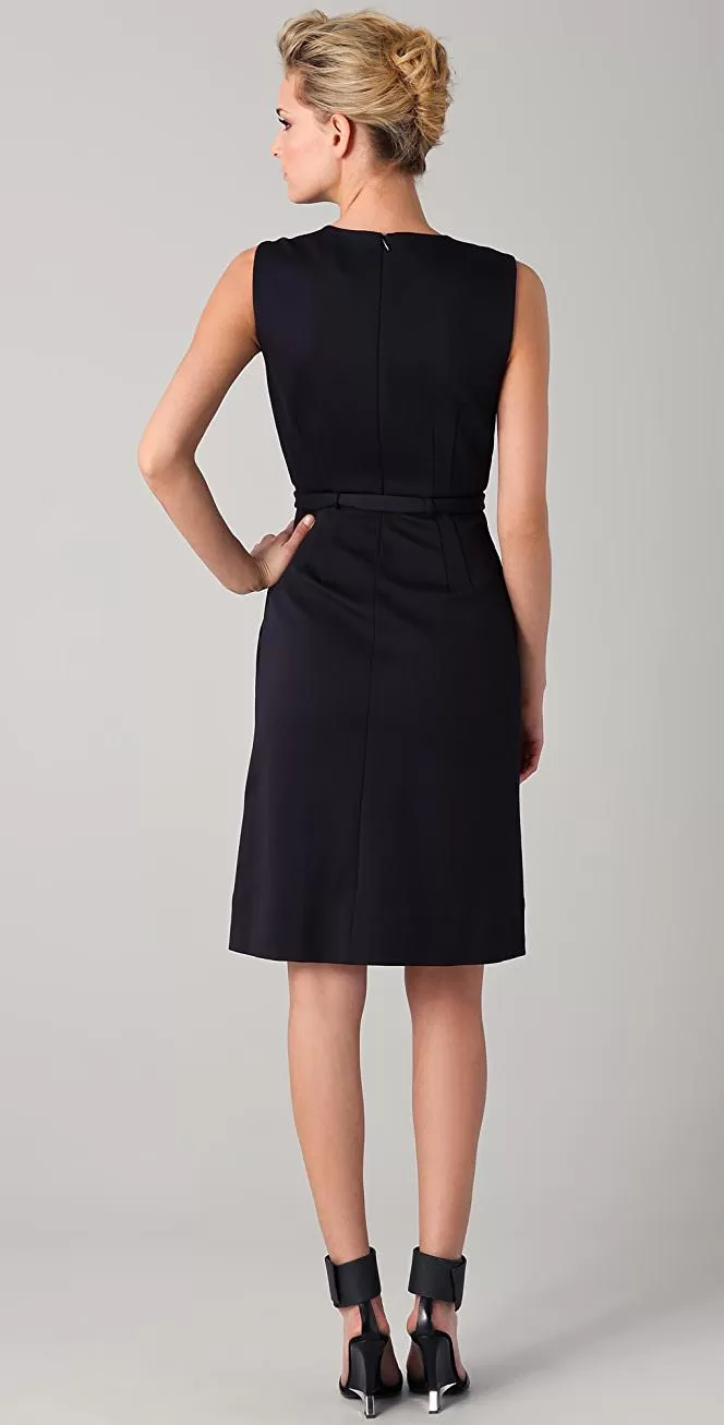 DIANE VON FURSTENBERG Black Twill Nula Shift Dress (6)