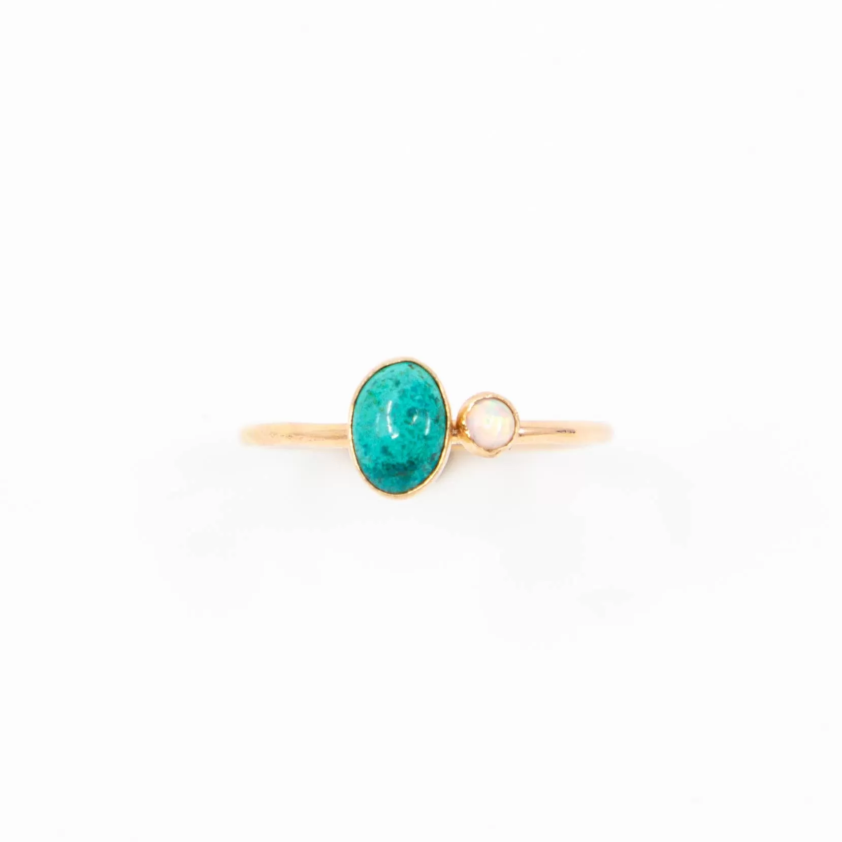 Duo Chrysocolla and Opal Ring