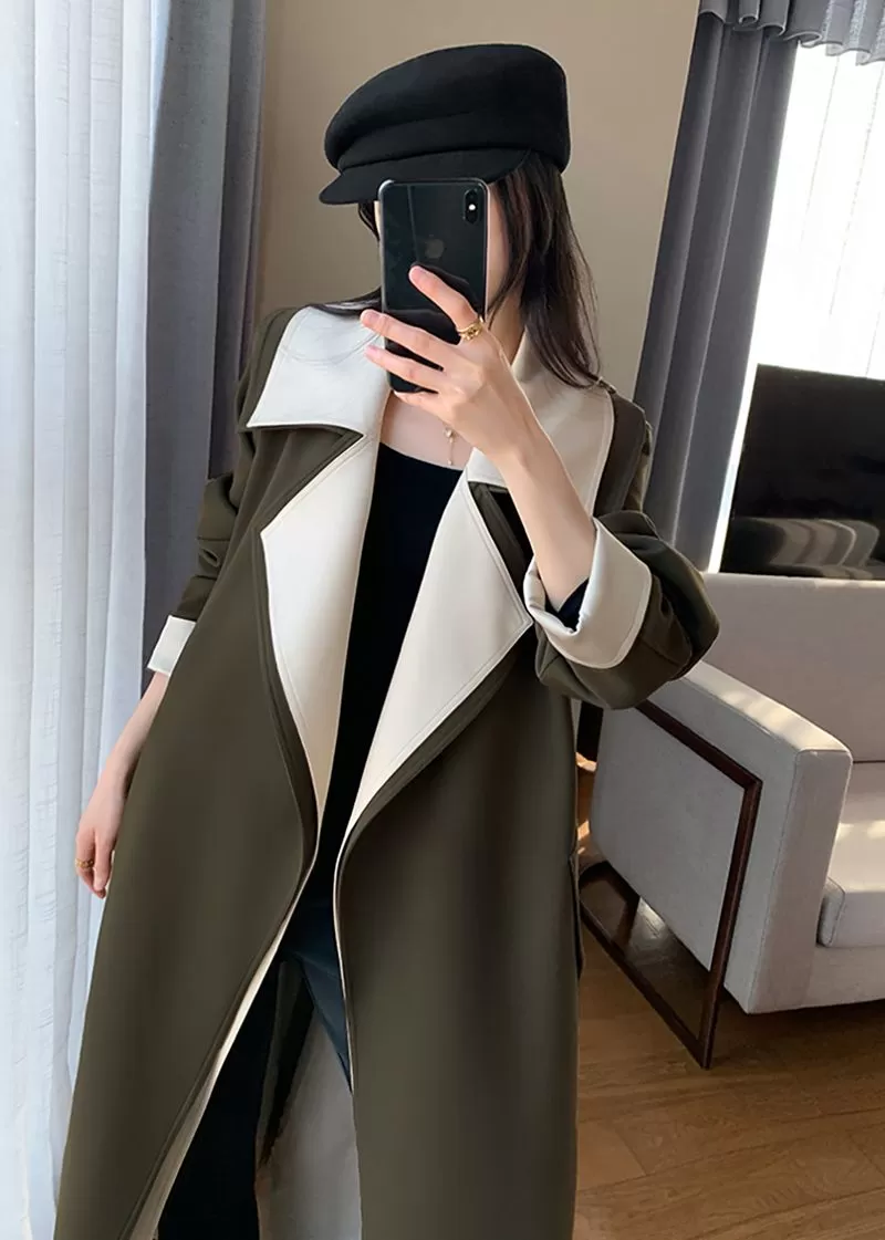 Eloise Army Green Belted Trench Coat