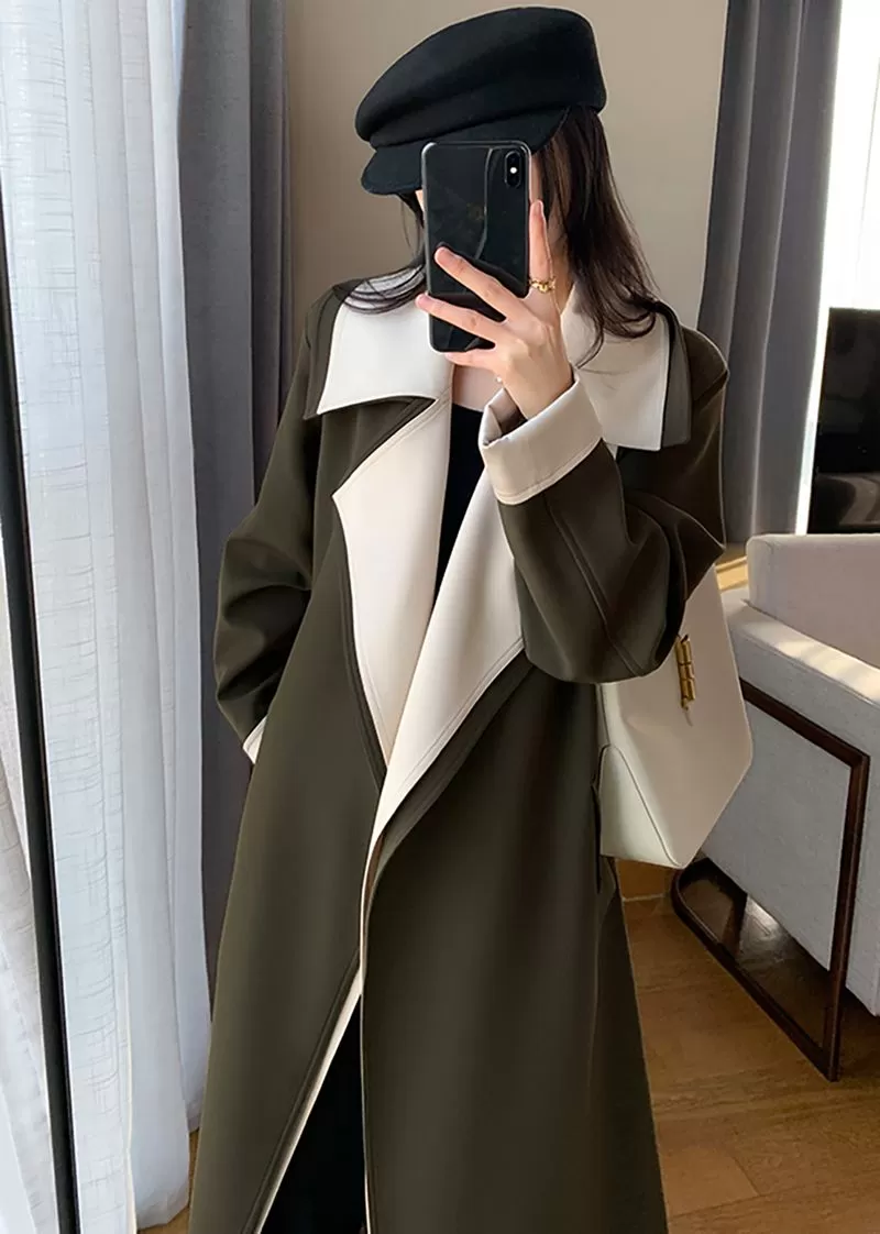 Eloise Army Green Belted Trench Coat