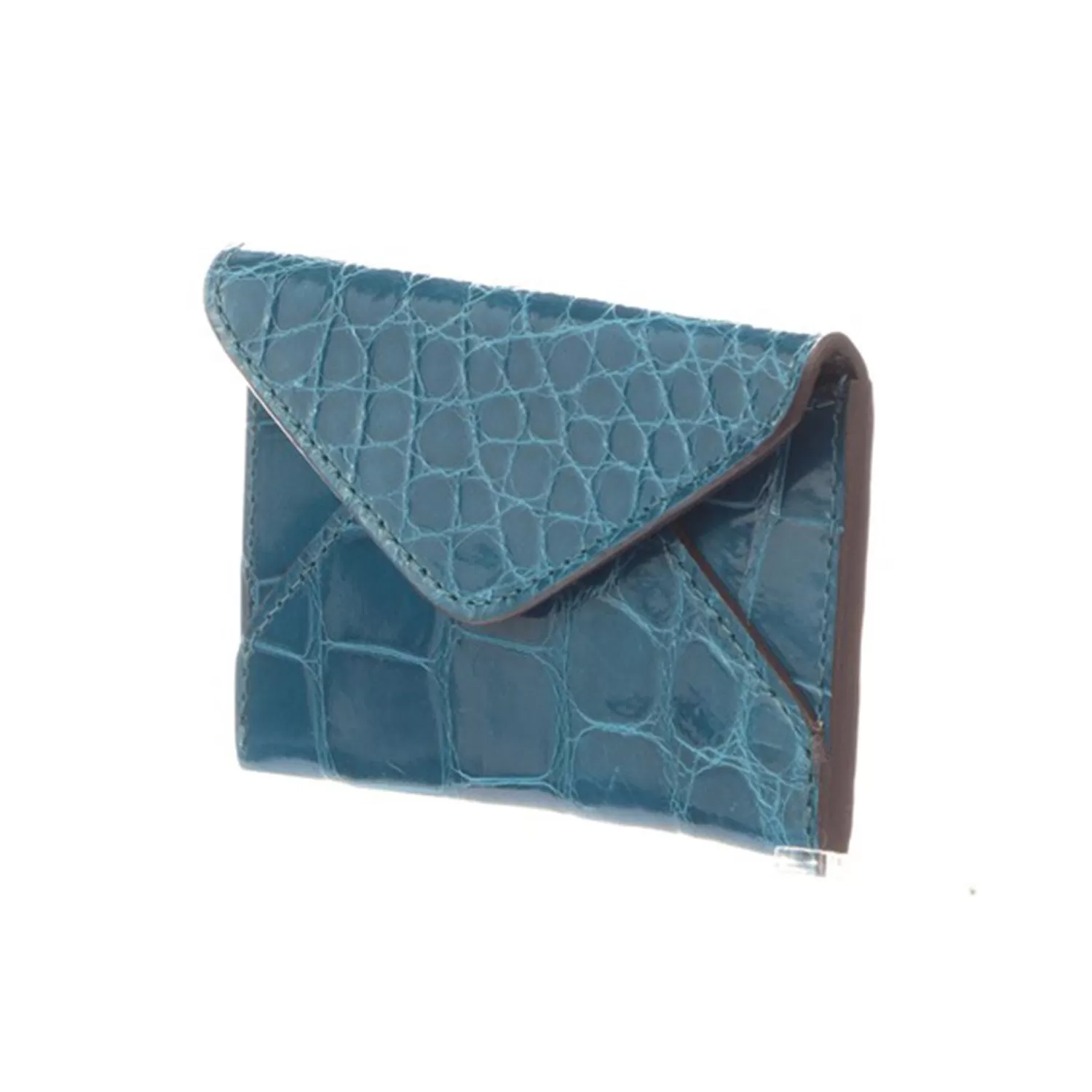 Envelope Card Case – Alligator :: Tahiti (Bright Blue)