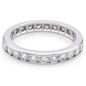 Estate 14K White Gold 1.50 TCW Diamond 3 mm Eternity Band Ring Size 6