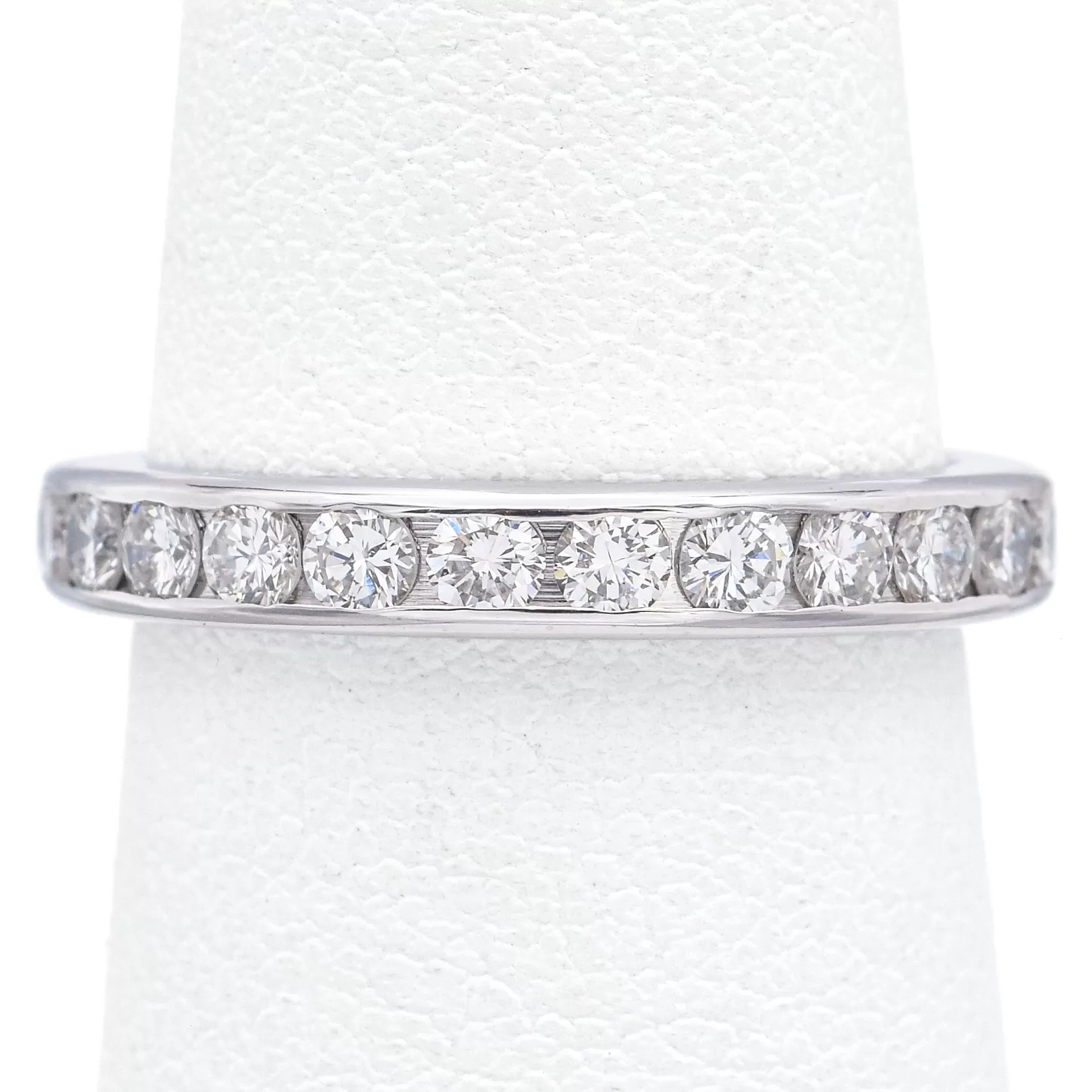 Estate 14K White Gold 1.50 TCW Diamond 3 mm Eternity Band Ring Size 6