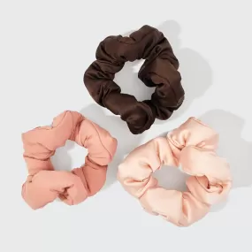 Fabric Puffy Scrunchies 3pc Set | Rosewood