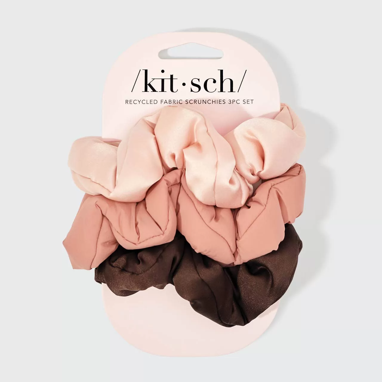 Fabric Puffy Scrunchies 3pc Set | Rosewood