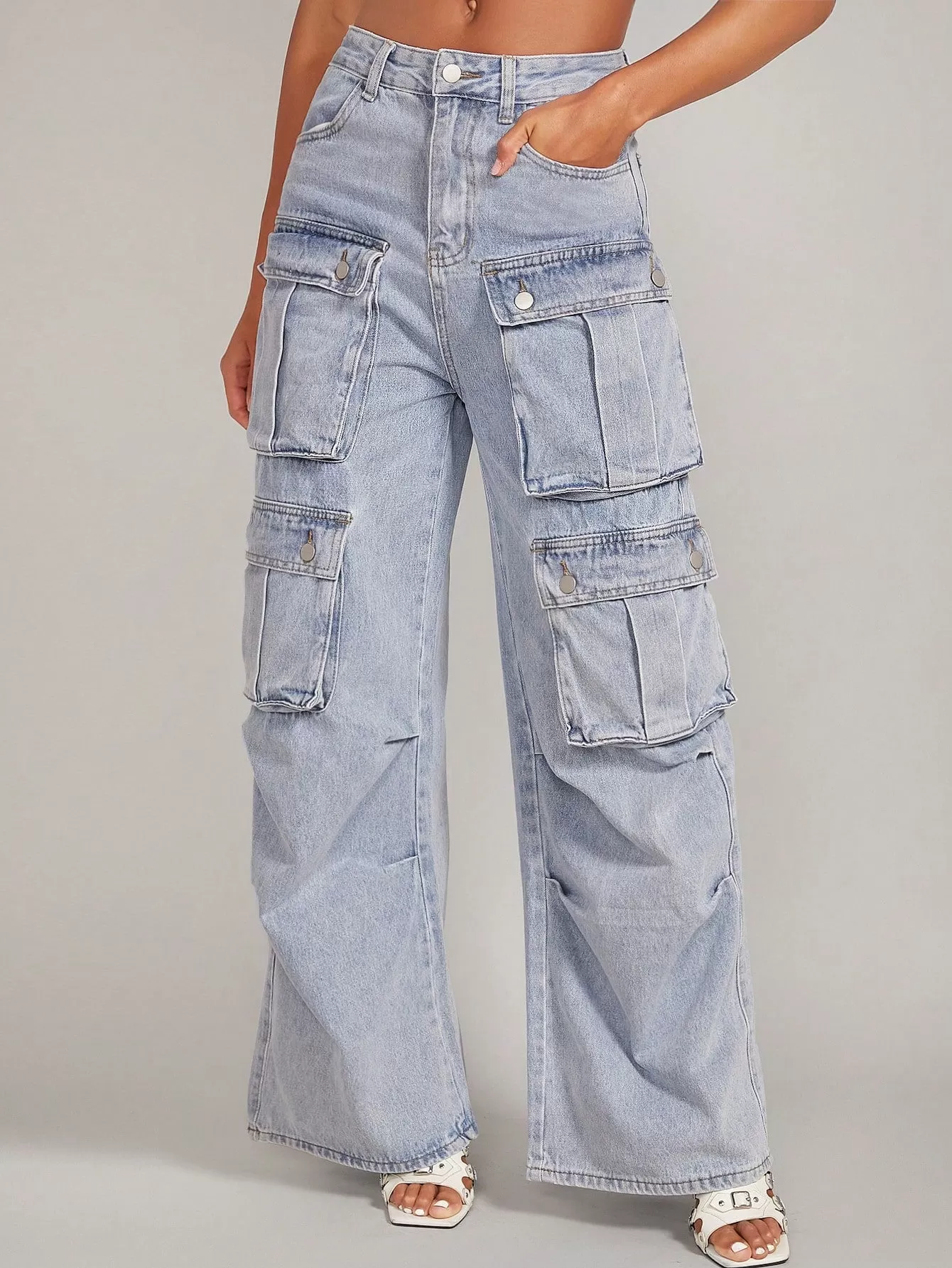 Flap Pocket Cargo Jeans