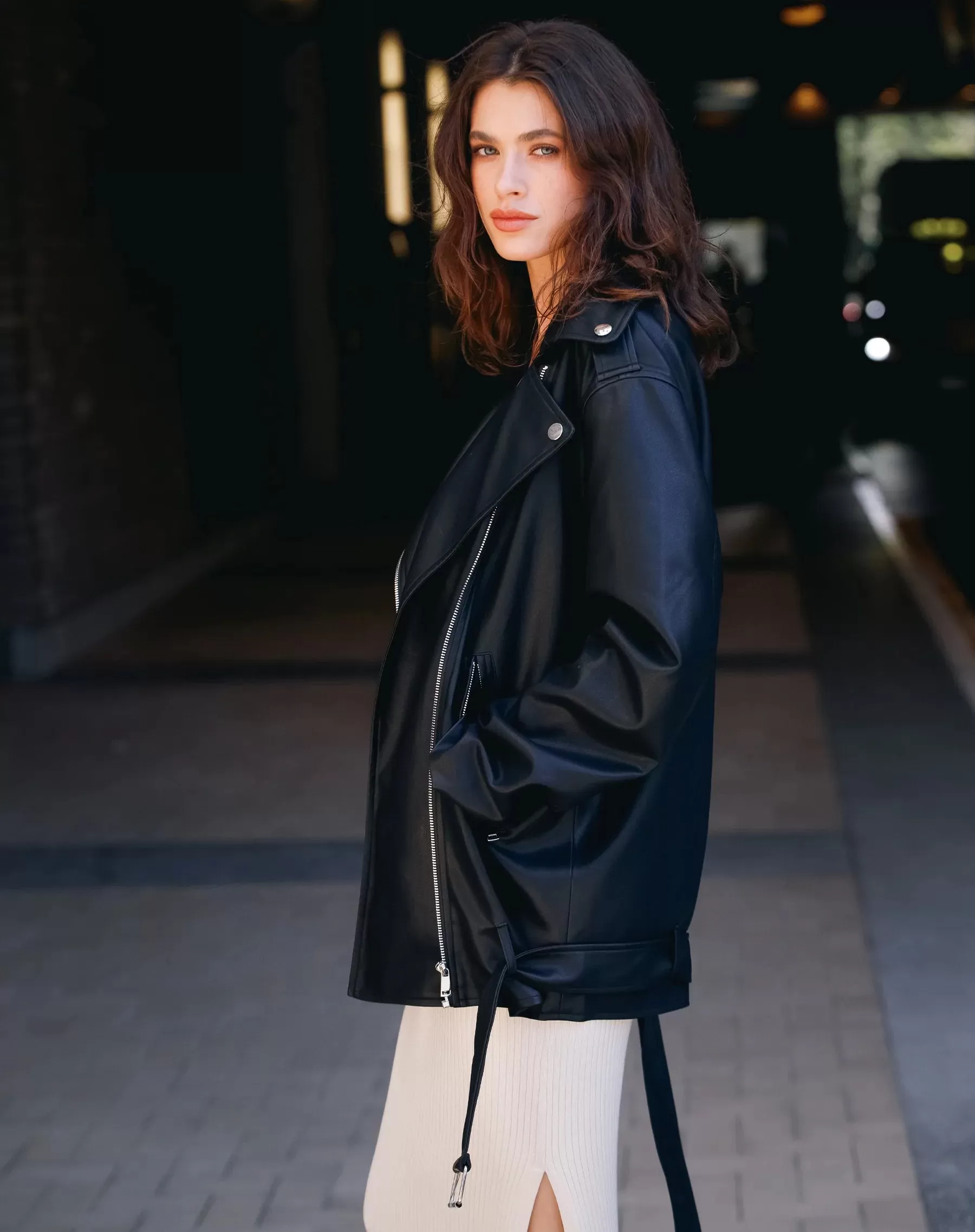 Florence Vegan Leather Moto Jacket