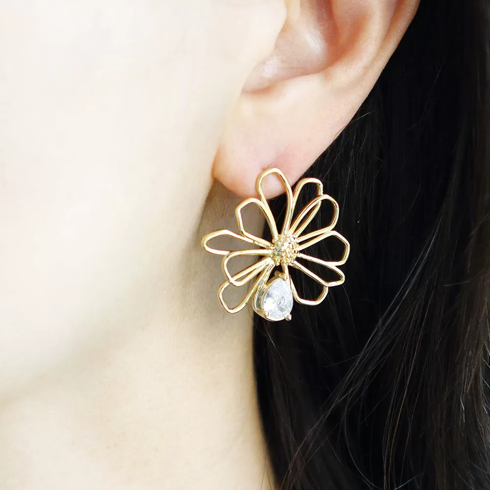 Flower Bee Earrings