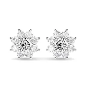 Flower Design Stud Earrings