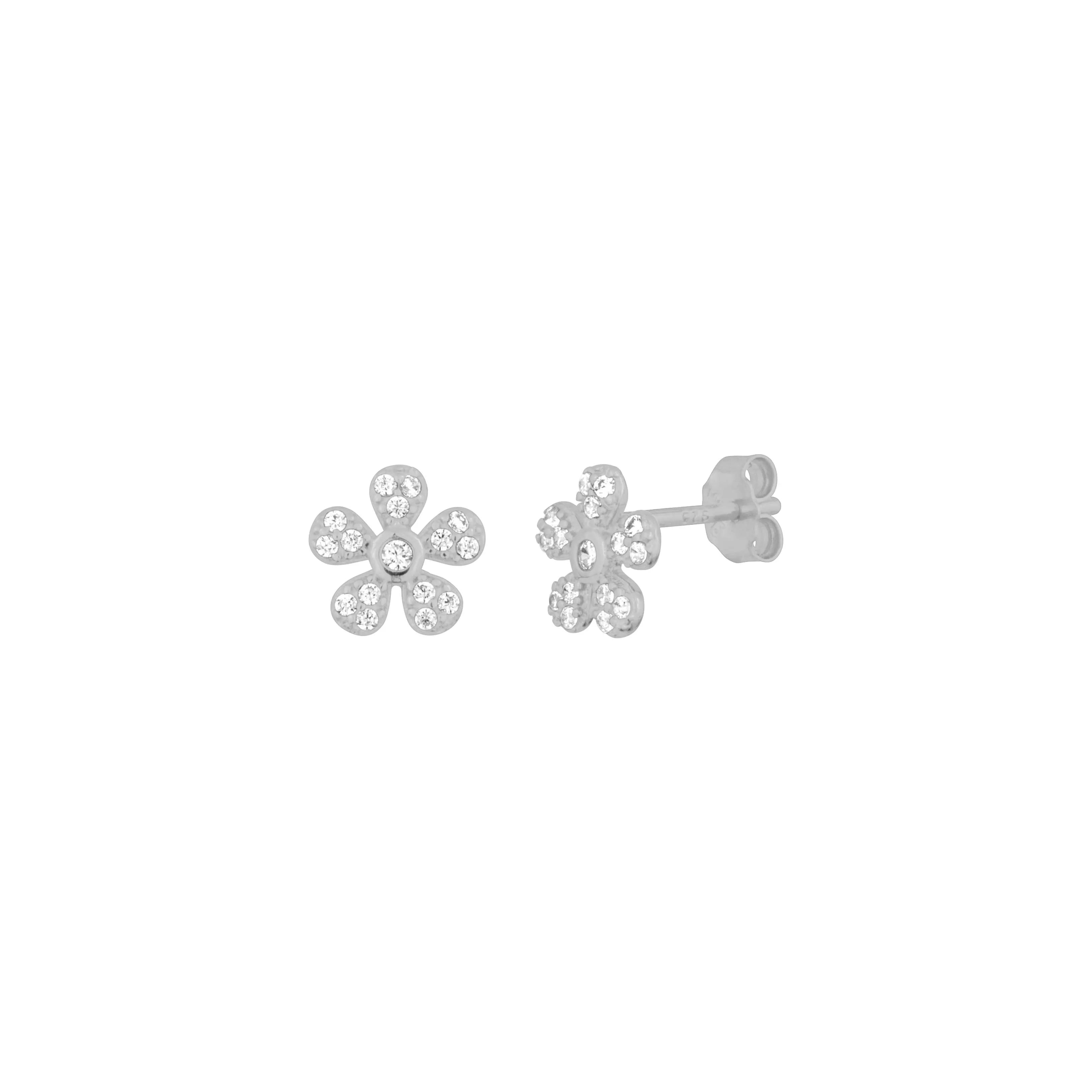 FLOWER STUDS SILVER