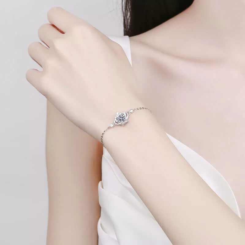 Four Claw Crown Moissanite Bracelet