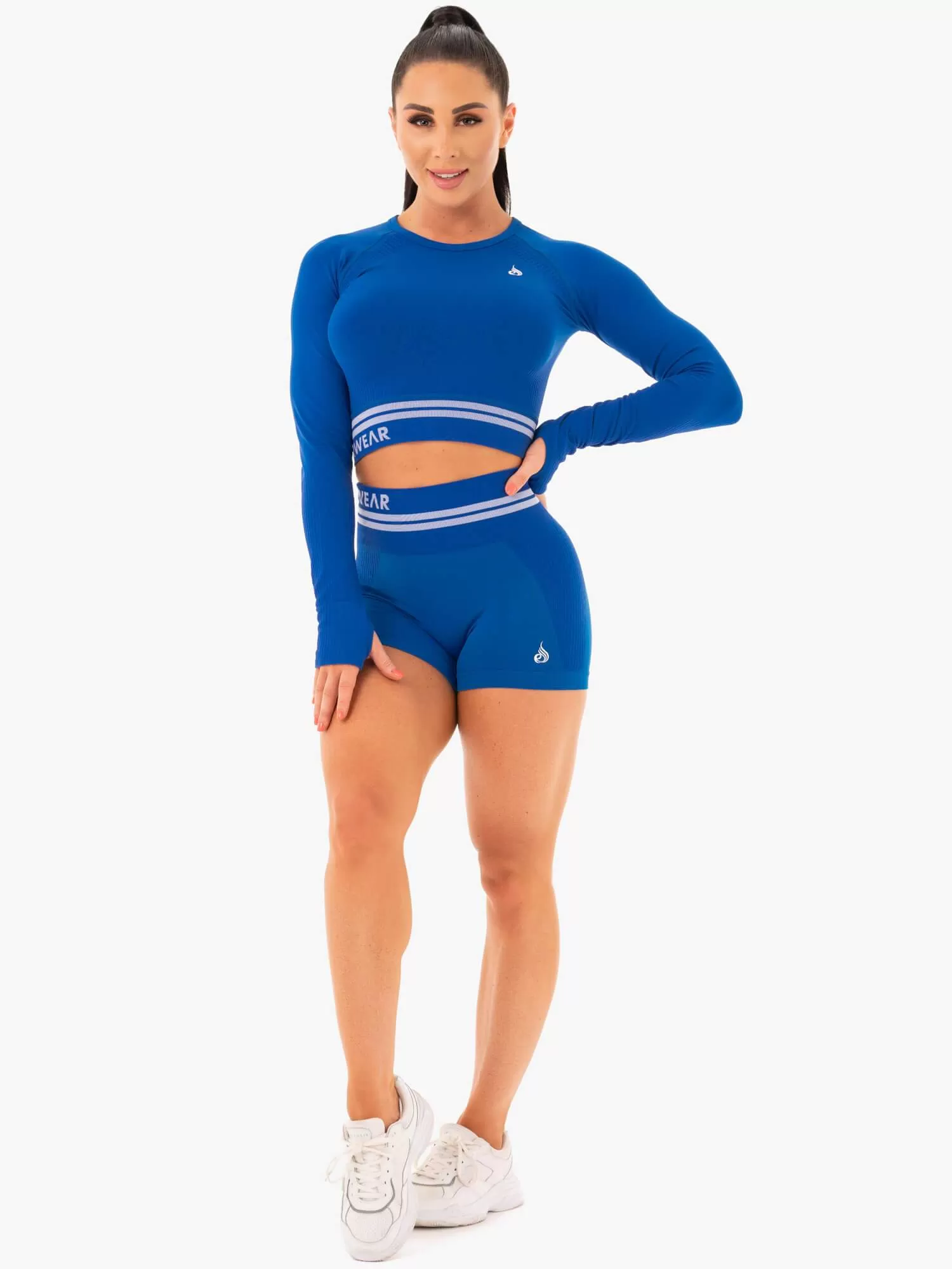 Freestyle Seamless Long Sleeve Crop - Blue