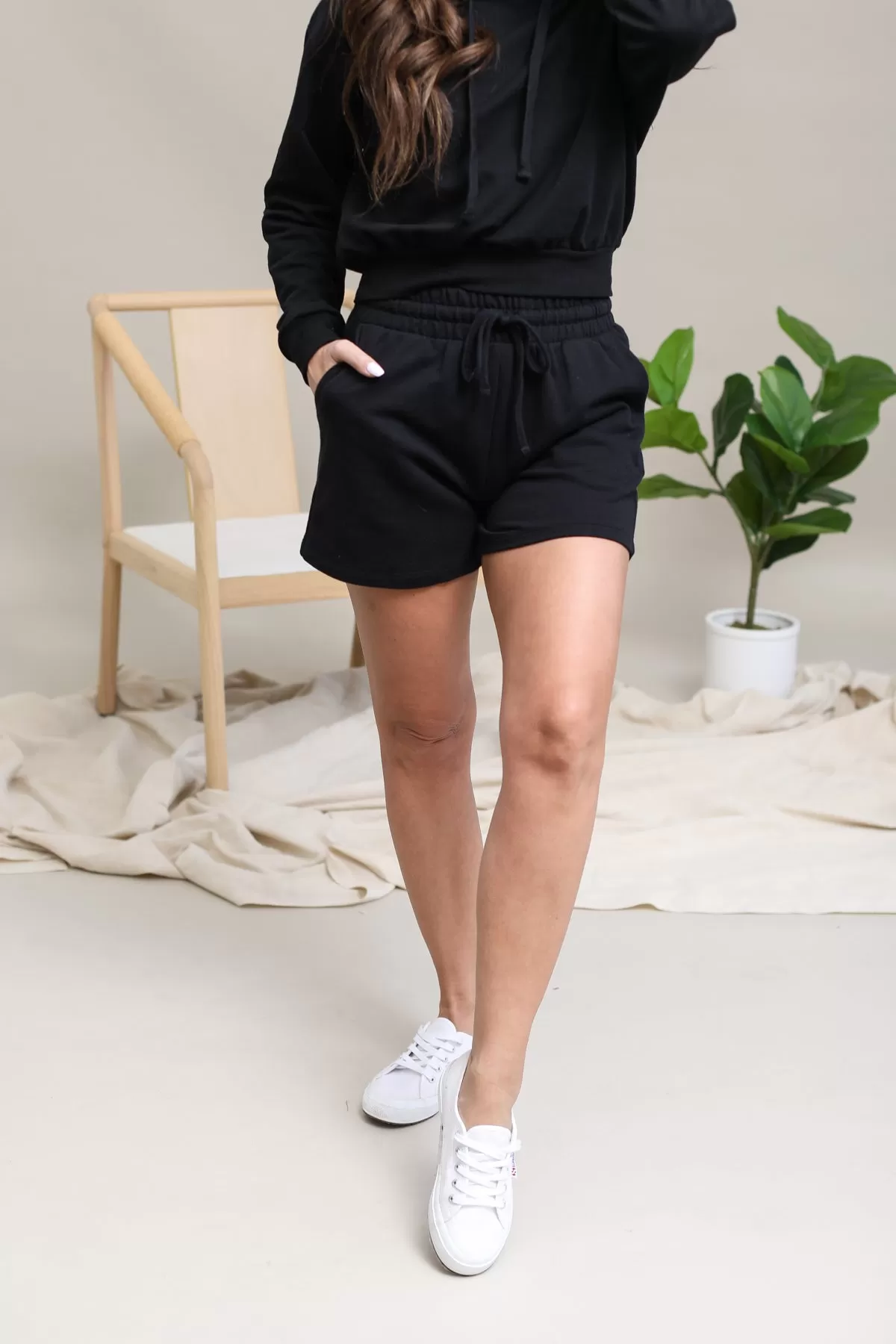 French Terry Drawstring Shorts