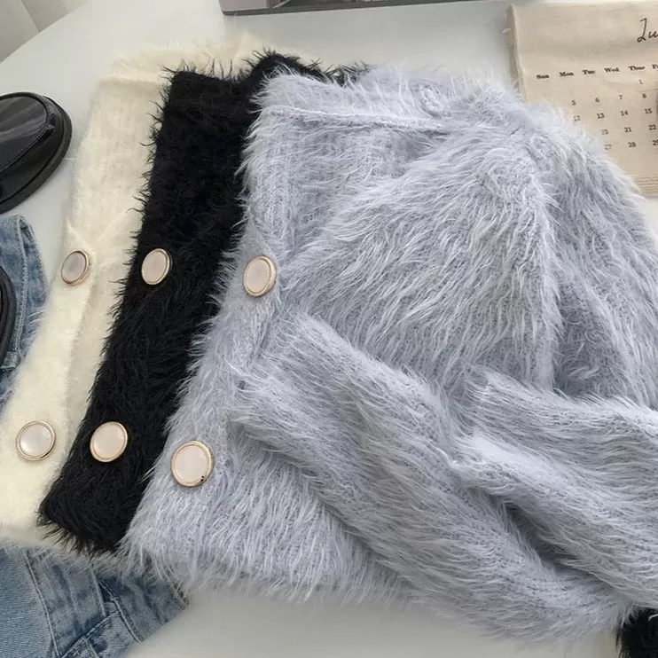 Fuzzy Crop Cardigan