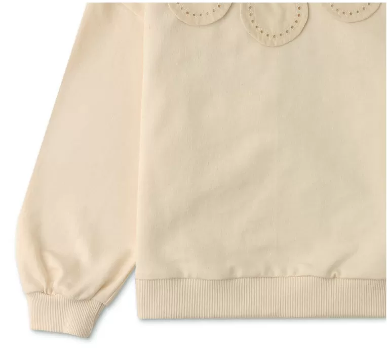 GINGERSNAPS SS24 Girls Pullover Sweatshirt with Petal Collar