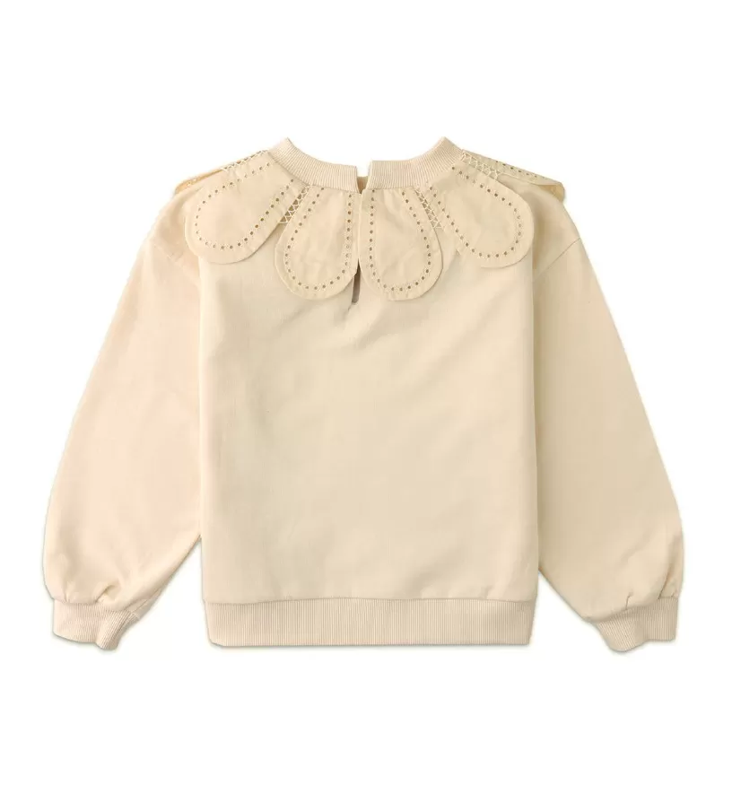 GINGERSNAPS SS24 Girls Pullover Sweatshirt with Petal Collar