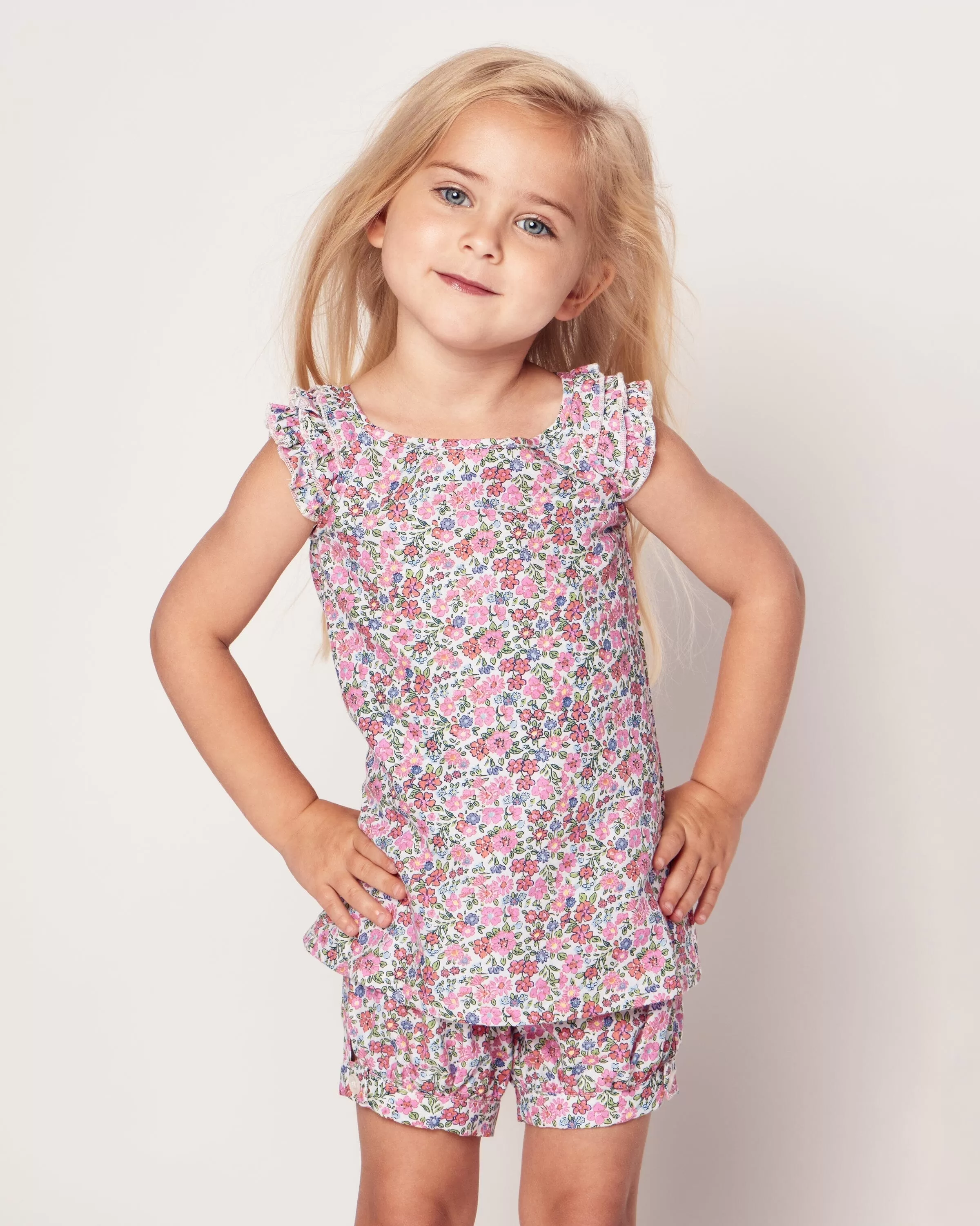 Girl's Twill Amelie Short Set | Fleurs de Rose