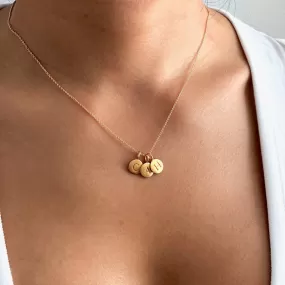 Gold 3 Initial Charm Necklace