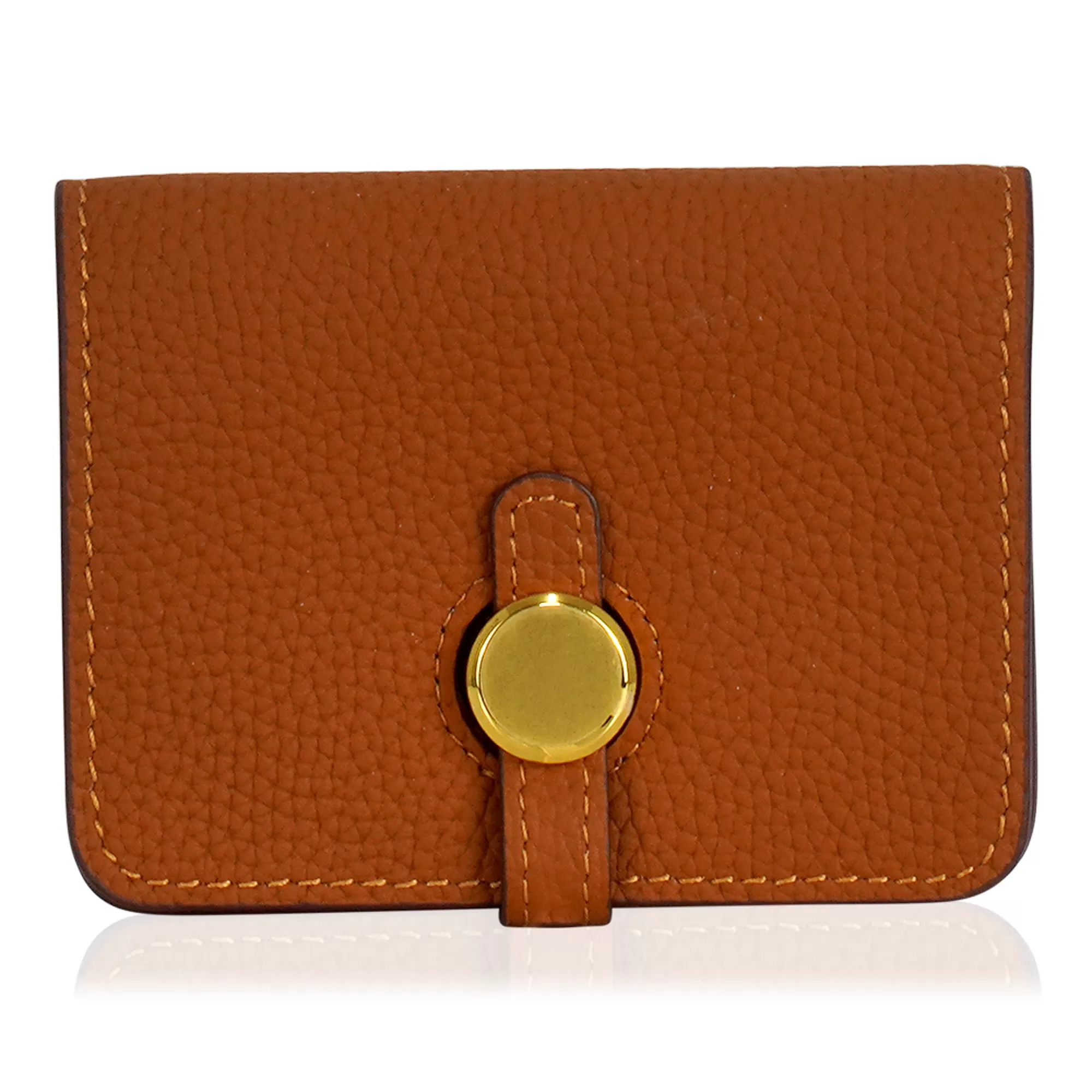 GOLD BUTTON FLAP CARD HOLDER