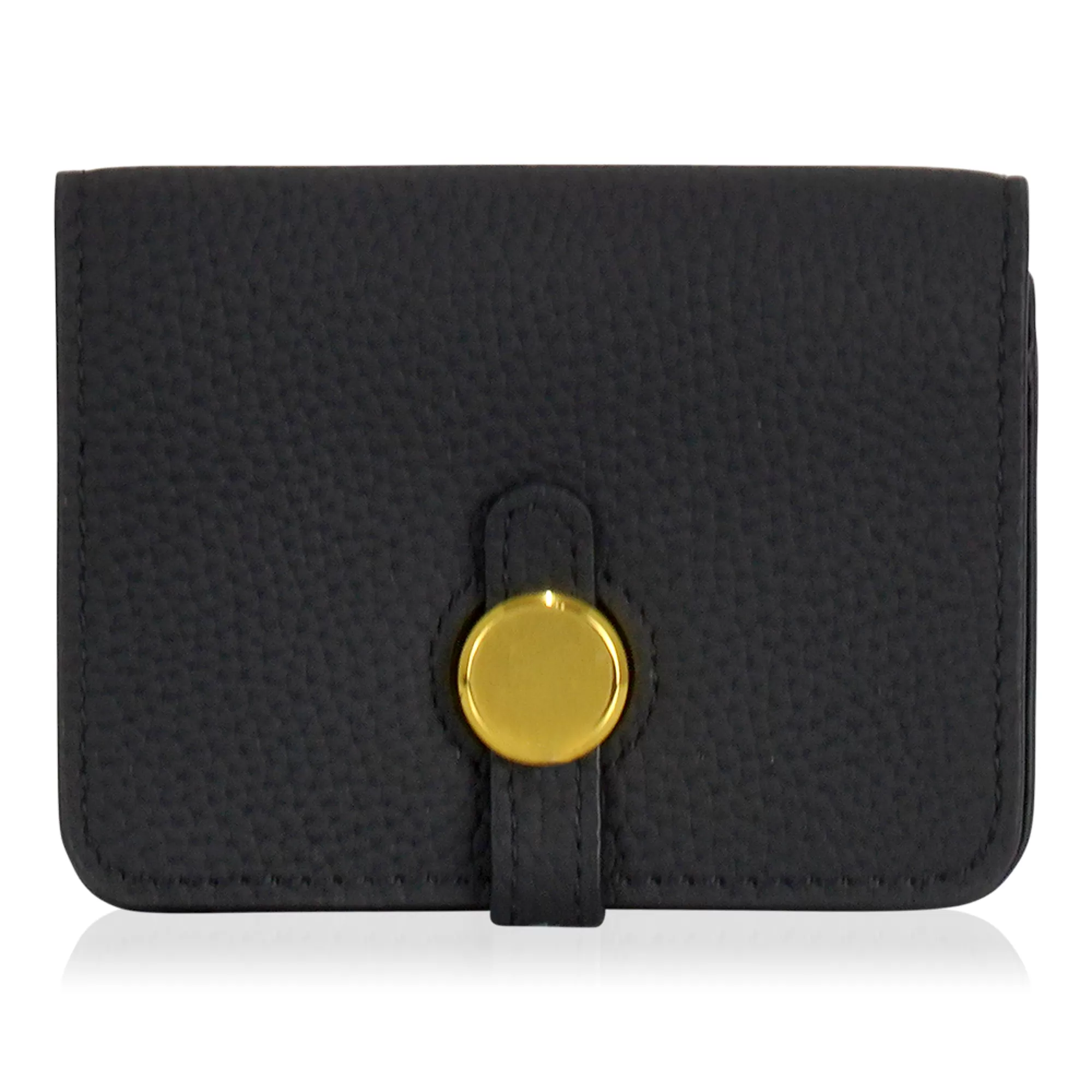 GOLD BUTTON FLAP CARD HOLDER