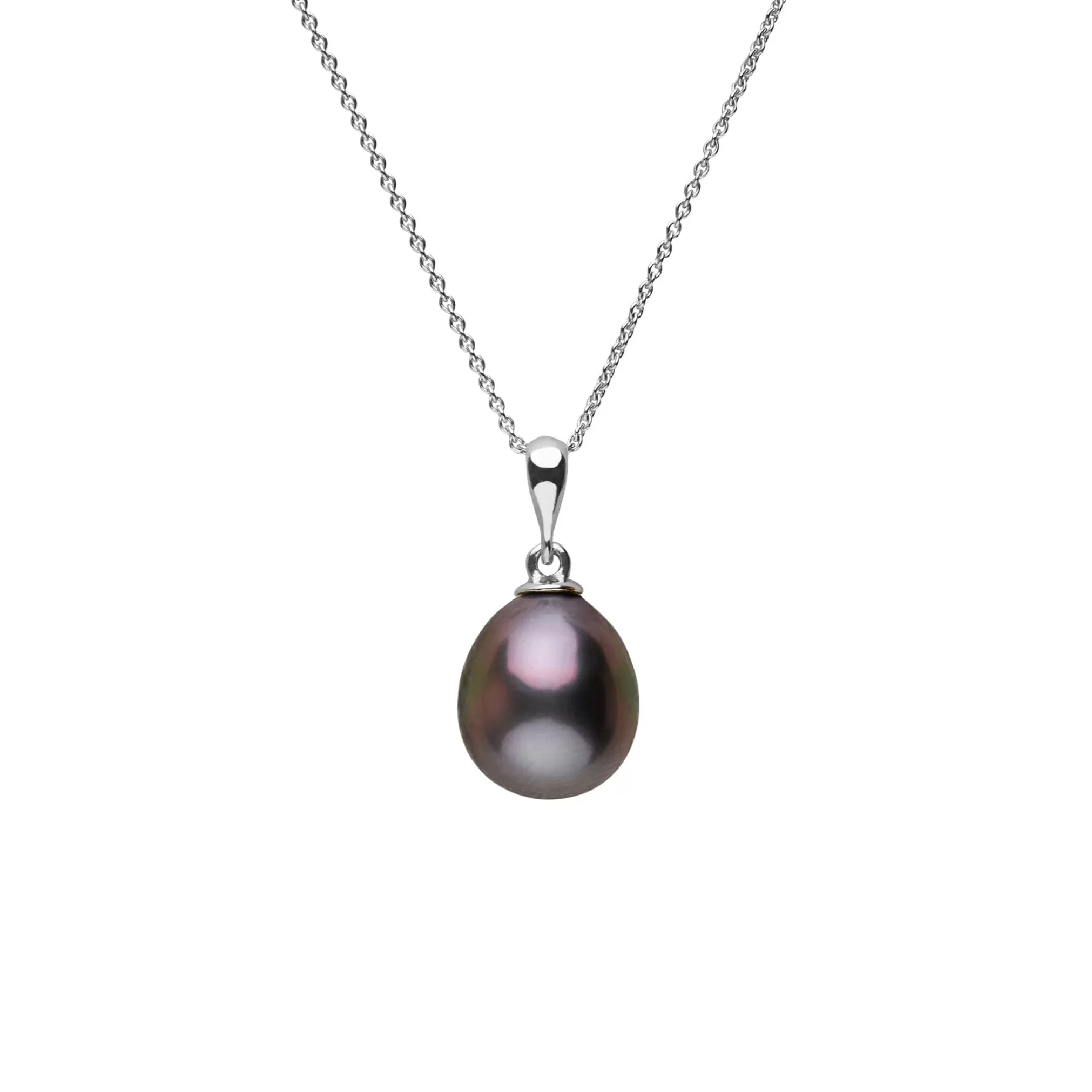 Grace Collection 10.0-11.0 mm Tahitian Drop Pearl Adjustable Chain Pendant