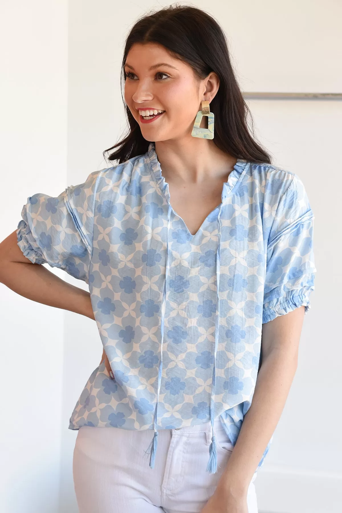 GRACE TOP-BLUE