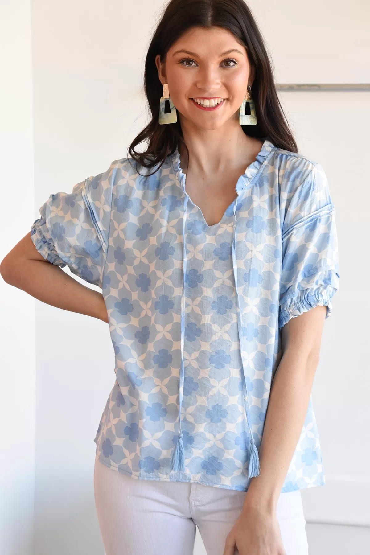 GRACE TOP-BLUE