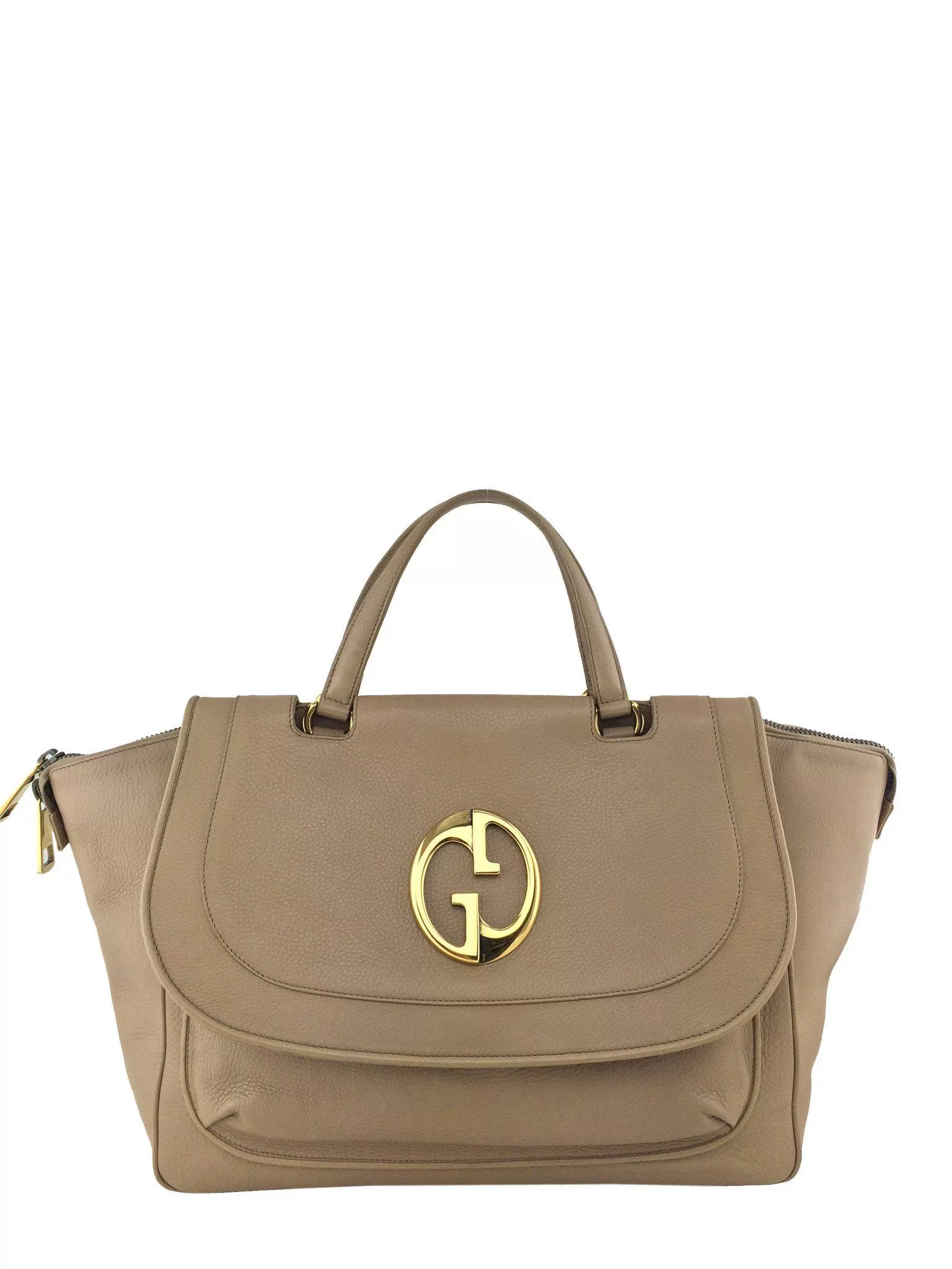 Gucci Leather Large GG Satchel Flap Bag