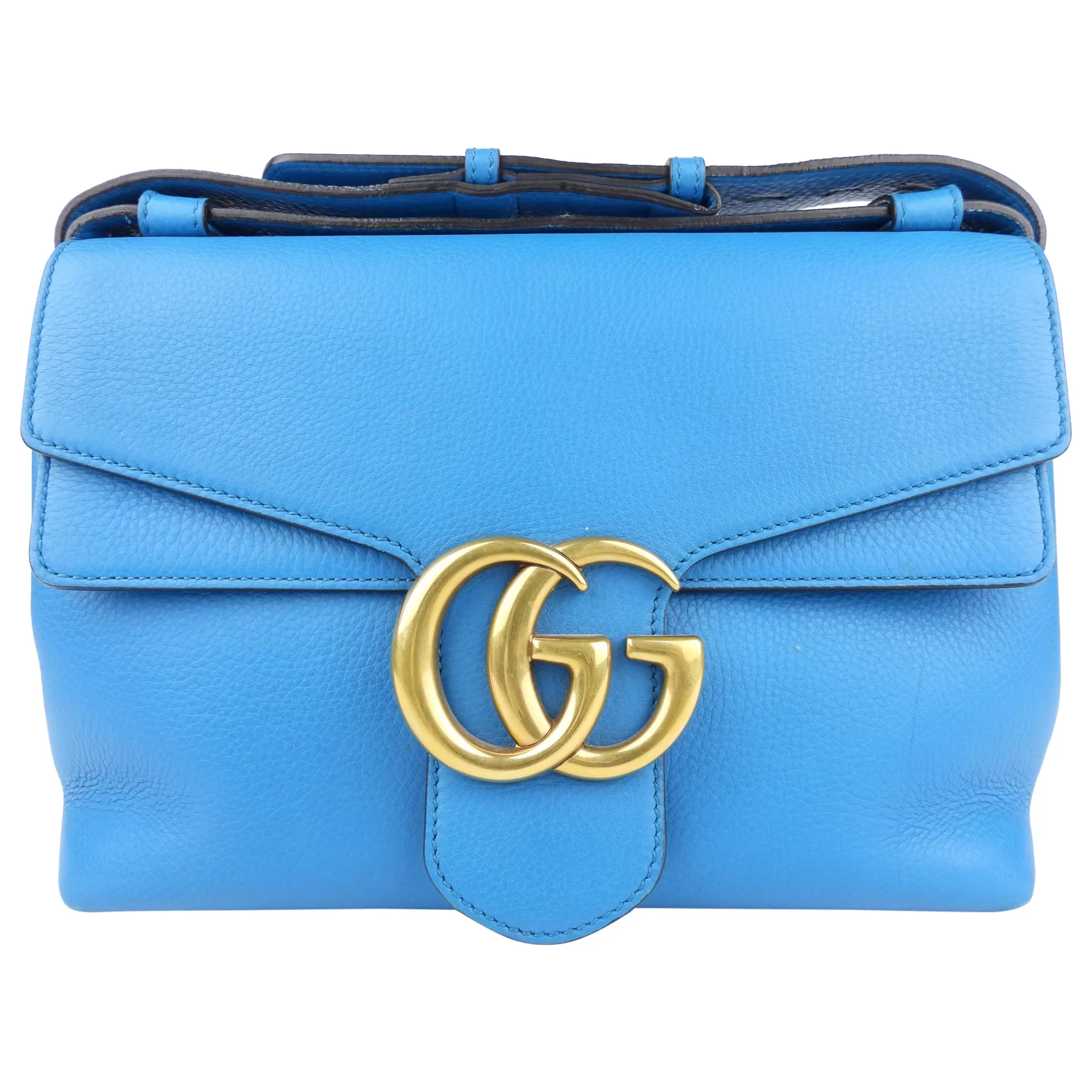 Gucci Turquoise Blue Calfskin Leather Marmont Shoulder Bag