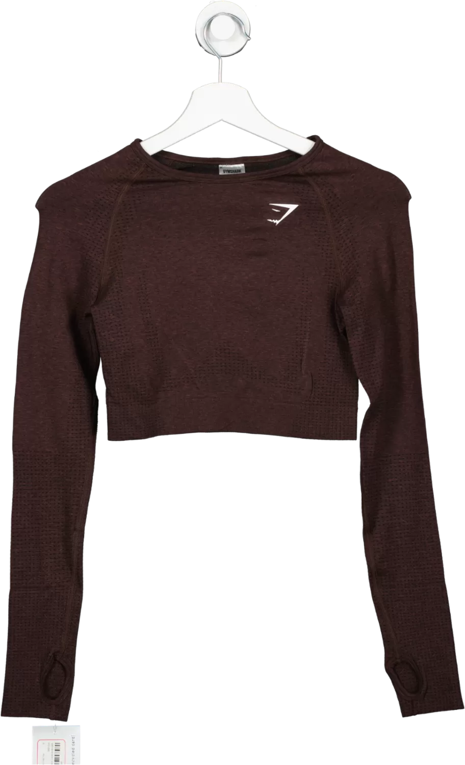 gymshark Brown Training Long Sleeve Crop Top UK S