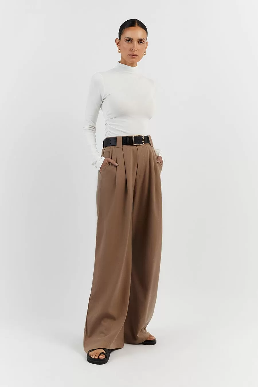 HARLEY LATTE WOOL BLEND PANT